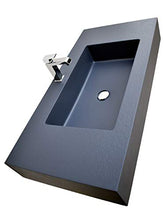 Yellowshop - Lavabo Sospeso In Marmoresina Antracite Bugnato Top Integrato Pietra Arredo Bagno (Cm 100 x 50)