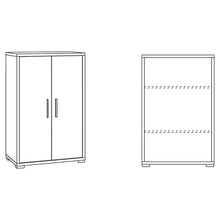 Mobile Armadio 2 ante H110 L71 P41 Cm Strutura color cemento frontali bianco ossido Dd270k