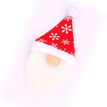 QiChan 6 Pezzi Coperchio Decorativo per Bottiglia di Vino di Natale, Adorabili gnomi di Natale Coperchio per Bottiglia di Vino, Sacchetti per Bottiglie di Cappello di Babbo Natale (Rosso e Grigio)
