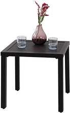 PHIVILLA Tavolino quadrato in acciaio con rivestimento antiruggine Tavolino da giardino Tavolino Nero48 * 48 * 46cm