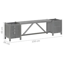 vidaXL Panca da Giardino con 2 Fioriere 150cm Legno Massello di Acacia