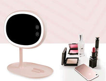 WM Multi-Funzione di Ricarica USB LED Lampada da Tavolo Specchio Creativo Specchiera Trucco Specchio Lampada da Tavolo Luce di Notte mirror-10.27 (Color : Pink)