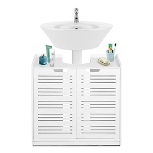 Dioche Armadietto da bagno, mobiletto per la casa, moderno, a doppia porta, per bagno, con cassetto, 60 x 30 x 60 cm