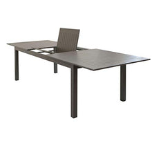 Milani Home s.r.l.s. Set Tavolo Giardino Allungabile Rettangolare 220/280 X 100 con 6 Poltrone in Alluminio Taupe per Esterno