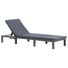 vidaXL Lettino Prendisole con Cuscino Regolabile Robusto Elegante Sdraio Relax Spiaggia Giardino Telaio in Acciaio Antracite in Polyrattan