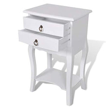 vidaXL Comodino 2 Cassetti Bianco Cassettiera Tavolino Notte Armadietto Madia