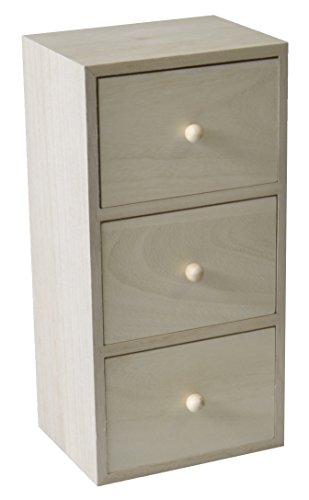 Artemio 14002692 Mobiletto legno 3 cassetti, legno naturale, 13 x 10 x 26 cm