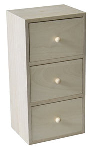 Artemio 14002692 Mobiletto legno 3 cassetti, legno naturale, 13 x 10 x 26 cm