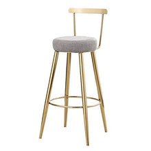 Sgabelli da bar e sedie da pranzo alla moda, robusti sgabelli alti con schienale imbottiti per cucine e pub gambe in metallo (dimensioni: 75 cm)
