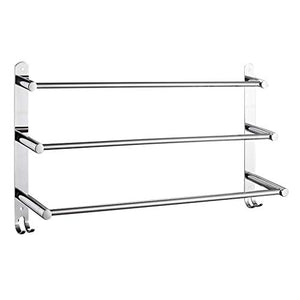 Xiaoli Bagno Portasciugamani Moderna Tre Bar portasciugamani 304 in Acciaio Inox Bagno Portasciugamani Parete Bagno Supporto del tovagliolo con Ganci Porta Asciugamani (Dimensione : 50cm)