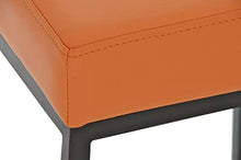 CLP Sgabello Bar Montreal Imbottito In Similpelle I Sgabello Panchetto Design Cucina o Bar Telaio 4 Gambe Alt 85 CM, Colore:arancione, Colore del telaio:nero