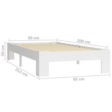 BIGTO - Struttura letto in legno di pino massello, per camera da letto, 90 x 200 cm, colore: Bianco