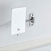 MTXJ Specchio Ingranditore da Parete X3 e Specchio Piatto, Girevole 360 °, Allungabile e Finitura Cromata per Bagno, Spa, Hotel Specchietto da Trucco