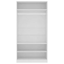 Cikonielf Armadio Aperto Camera da Letto con 3 Piccoli Scomparti 1 Ampio Scomparto con Asta per Appendere i Vestiti 100 x 50 x 200 cm Bianco