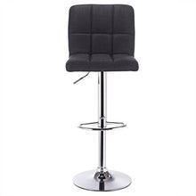 WOLTU BH32sz-2 Sgabelli da Bar Sedia Cucina Alta con Schienale Senza Braccioli Girevole Tessuto di Lino/Cromato Nero 2 Pezzi
