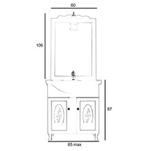 Shop Chic Arredo bagno bianco stile contemporaneo con lavabo 65 cm e specchio liberty