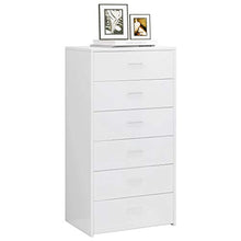 FAMIROSA Credenza con 6 Cassetti Bianco Lucido 50x34x96 cm in Truciolato