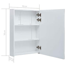 Tidyard Armadietto Bagno da Parete con Specchio e LED, con 3 Ripiani, 50x13x70 cm Bianco e Argento