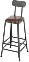 Yxsd - Sgabello da bar per mobili da bar, bar, pub, cucina, sala da pranzo, telaio in metallo nero, schienale di sicurezza (dimensioni: 75 cm)