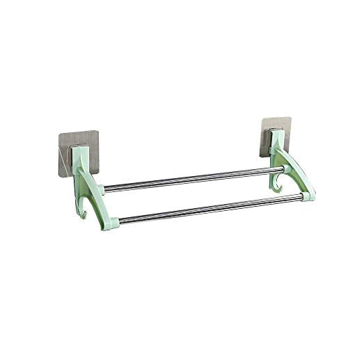 MUMUMI Scaffale D'Asciugamano, Asciugamano Stands Portasciugamani Portasciugamani Asciugamani Asciugamani in Acciaio Inox, Senza Punzoni, Bagno, Doppio Polo Dual Use Punch Gratuito Impermeabile e Rug
