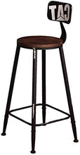 Sgabello Sedia Poggiapiedi Sgabello Alto Retro Style Industrial Bar Stool Schienale Alto Bar sgabelli Sedie Alto for la Famiglia e Le Imprese Dining Chair QAF1008 (Color : Black, Size : 65CM)