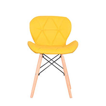 Jiasen - Set di 4 sedie da pranzo imbottite in poliuretano, stile moderno, per soggiorno, sala da pranzo e cucina (giallo)