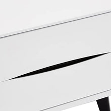 Ibbe Design Comodino con Cassetti Bianco Nero MDF Comodino Letto Stile Scandinavo Moderno Lyon per Soggiorno Camera da Letto, Gambe in Legno Masselo Nero