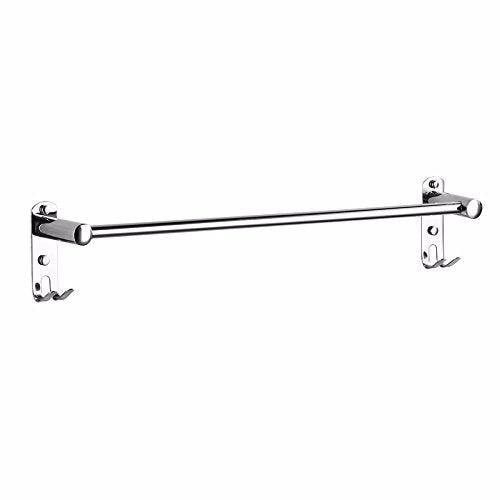 MBYW Portasciugamani Portasciugamani in Acciaio Inossidabile Senza Barra di Perforazione Ispessimento Bagno a Doppio palo Bagno a palo Singolo Bagno Asta Pendente Pendente, 60 cm, punzonatura 1