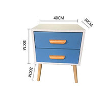Zhicaikeji Comodino della Camera da Letto Creativo di Moda Semplice Stile Nordico Blu Bianco Scaffale da mensola in Legno