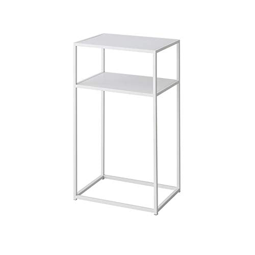 Consolle, Comodino Camera da Letto Dell'hotel, Comodino in Metallo A Doppio Strato, Moderno Tavolo Multifunzione, Beige/Bianco/Nero, Altezza 70 Cm(Color:Bianca,Size:40 * 30 * 70CM)