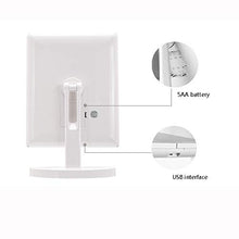 Specchio cosmetico a LED, specchio da trucco illuminato a tre ante, touch screen e specchio con ingrandimento 3X / 5X / 10X, specchio per il trucco da tavolo con due modalità di alimentazione, specch