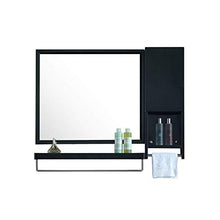 AJH Specchio da Bagno Rettangolare Moderno e Minimalista in Acciaio Inossidabile con pratici armadi Laterali e portasciugamani monostrato Portaoggetti da Parete per Bagno Uno