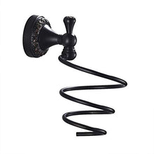Allettare Asciugacapelli Staffa Asciugacapelli Rack Retro Black Wall Mounted Brass Styling Stand Organizer