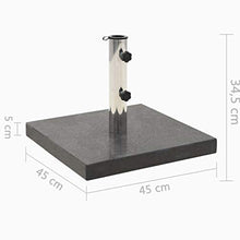 vidaXL Base per Parasole in Granito 30kg Quadrata Nera Sostegno Tenda Parasole