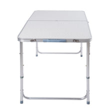DXP Aluminum Tavolo Da Campeggio Regolabile in Altezza Pieghevole Portatile Formato Valigia 120x60x (55-70) Centimeter