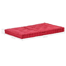 FAMIROSA Cuscino per Pallet e Pavimento in Cotone 120x80x10 cm bordò