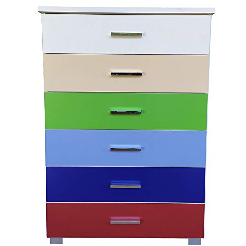 LIBEROSHOPPING.eu - LA TUA CASA IN UN CLIK Cassettiera settimino con 6 cassetti per Camera da Letto Soggiorno Ufficio (Multicolor)