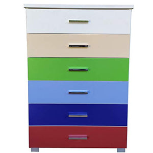 LIBEROSHOPPING.eu - LA TUA CASA IN UN CLIK Cassettiera settimino con 6 cassetti per Camera da Letto Soggiorno Ufficio (Multicolor)