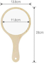 LBWARMB Trucco Specchio con luci Manici specchietto Trucco dello Specchio in Legno massello di Legno Retro Half-Grain Ricamo Specchietto