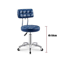 SXRDZ Sgabello con rotelle con Schienale con Girevole Idraulico Gas Sollevare Massage Chair di Bellezza Sgabello su Ruote (Color : Blue)
