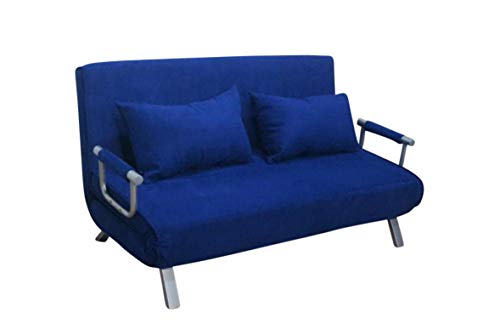 ITALFROM Divano Letto Sofa Bed Blu Divani 153x69x82h Divanetti Divano Letto 2 Piazze cod. 4033
