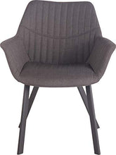 CLP Poltrona Soggiorno Design Lancy in Stoffa I Sedia Pranzo Imbottita con Braccioli E Telaio in Metallo I Sedia Rétr, Colore:Grigio Scuro
