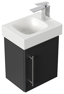 Mobile bagno con lavabo Geberit Icon 38cm a destra nero satinato