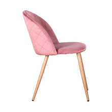 BenyLed Set di 6 Sedie Imbottite per Sala da Pranzo, con Schienale in Morbido Velluto e Gambe Regolabili in Metallo, Colore: Rosa
