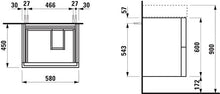 Laufen Mobiletto lavabo Kartell Running, Adatto per lavabo 810335, 2 cassetti, 580x600x450, colorazione: Grigio Ardesia - H4075680336421