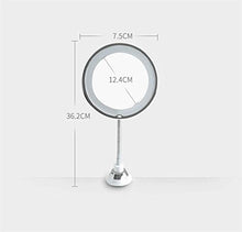 LBWARMB Trucco Specchio con luci Trucco LED Specchio 5XMagnifying Bagno Trucco dello Specchio con la Potente Ventosa 180 ° di Rotazione Daylight Cordless e Compatto da Viaggio Specchio