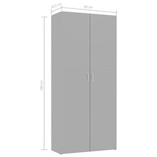 Festnight Armadietto Grigio Lucido 80x35,5x180 cm in Truciolato