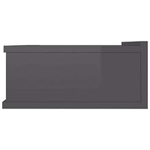 Autoshoppingcenter Comodini Sospesi Mensola per Parete Bianco/Nero Lucido con Cassetto in MDF 40x30x15 cm [EU Stock]