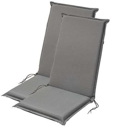 Traumnacht Comfort, Cuscini per Sedia a Sdraio, Set di 2, Outdoor, Antracite, 120 x 50 x 6 cm