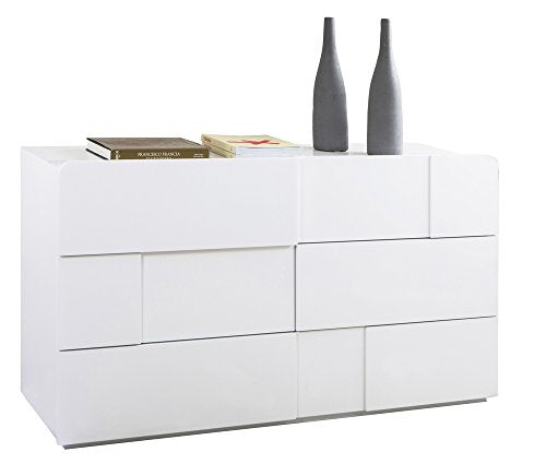 Composad Cassettiera con 6 cassetti di Colore Bianco Lucido - Linea Arcora